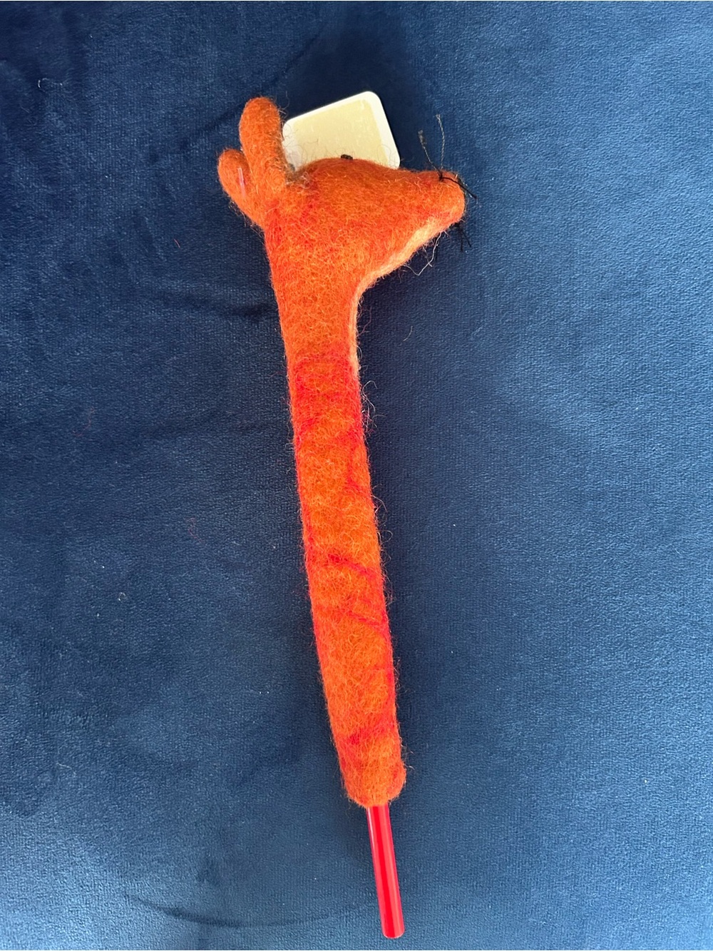 Handmade Orange Felt Fox Pen Cover Sleeve Head - Picture 2 of 3